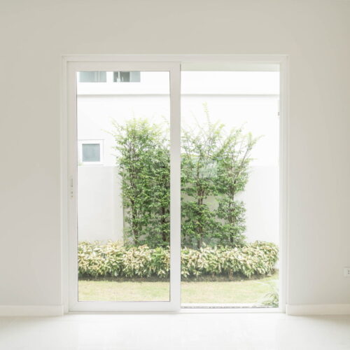 View through double glazed door