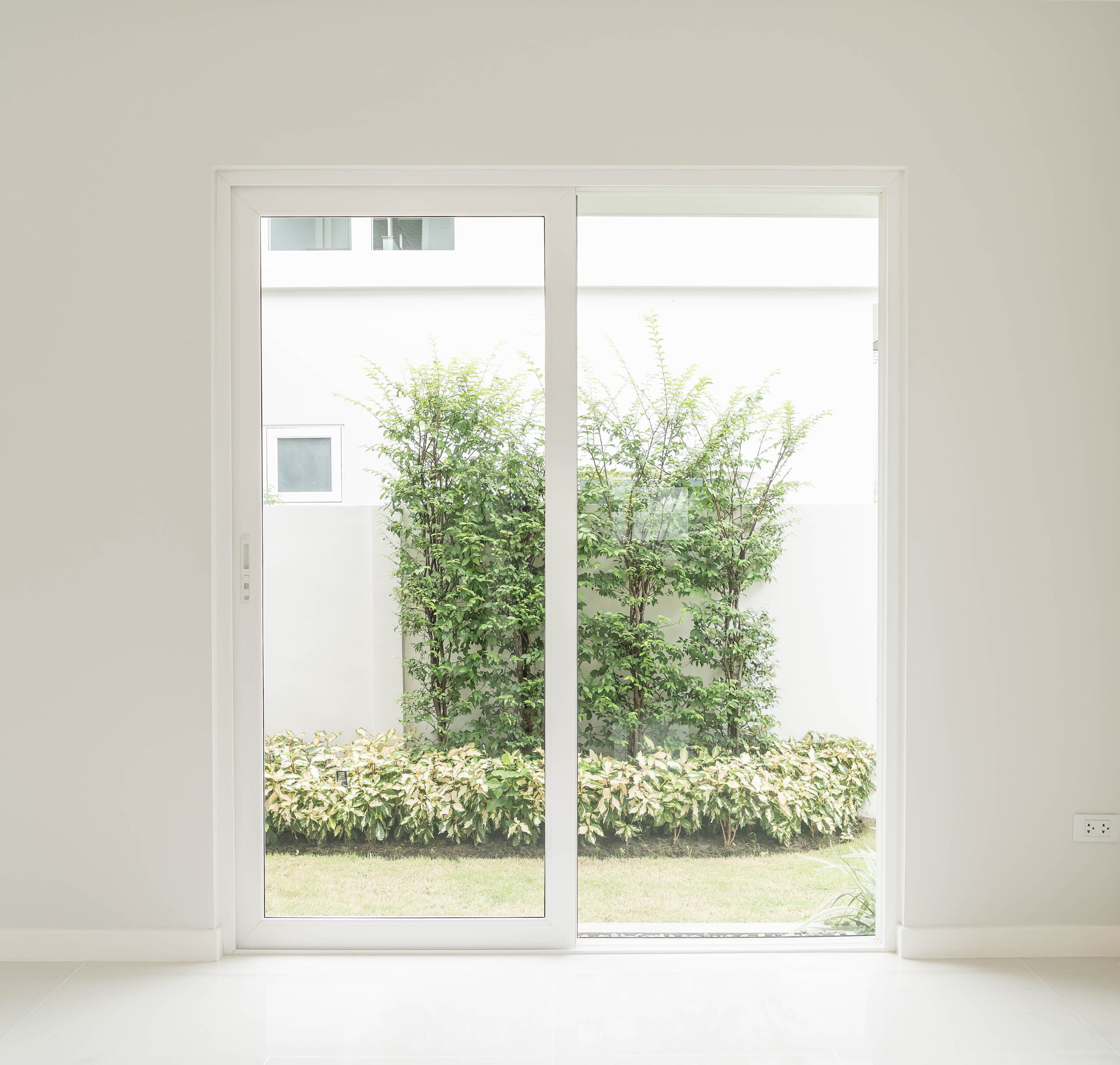 View through double glazed door